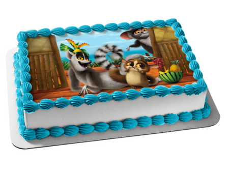 All Hail King Julien Maurice Mort Madagascar Animated Movie TV Show Cartoon Edible Cake Topper Image ABPID53253 Discount