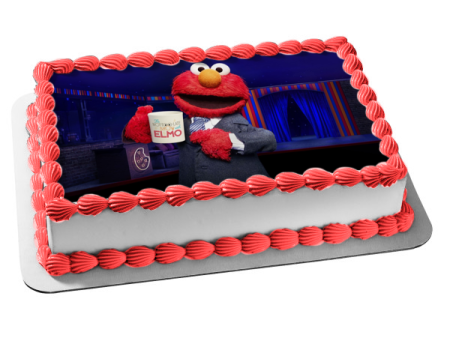 The Not-Too-Late Show with Elmo Coffee Mug Edible Cake Topper Image ABPID52453 on Sale