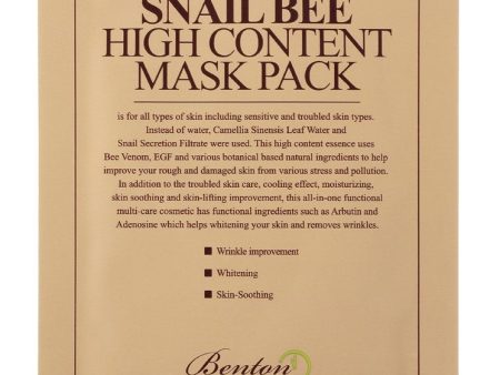 Benton Snail Bee High Content Mask Pack of 10 Sale