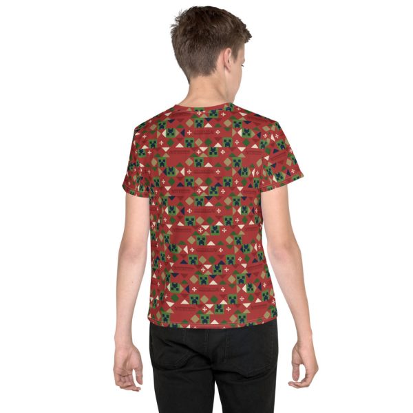 Minecraft Holiday Creeper Pattern Kids T-Shirt Online now