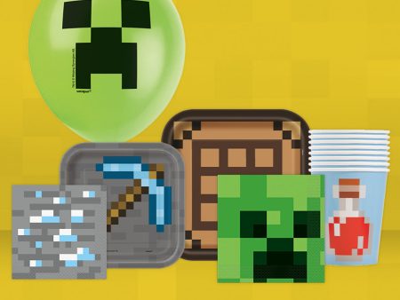 Minecraft Party Supply Bundle for 16 Guests Fashion