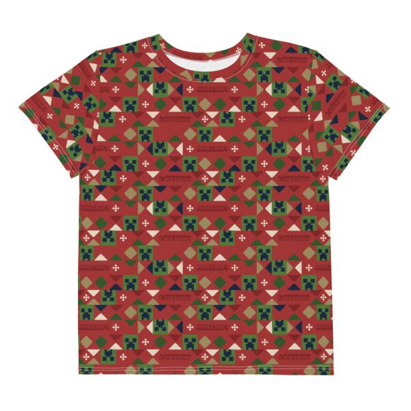 Minecraft Holiday Creeper Pattern Kids T-Shirt Online now