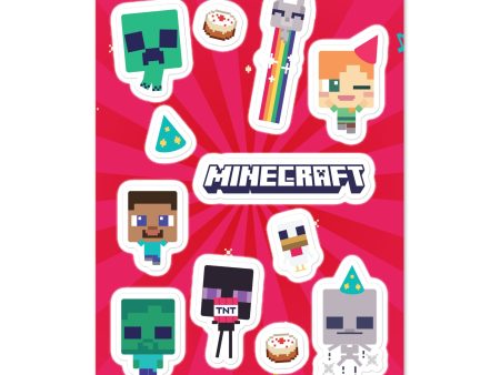 Minecraft Celebration Sticker Sheet Discount