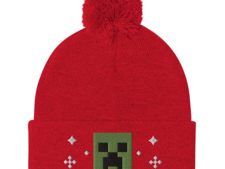 Minecraft Creeper Holiday Pom Beanie Online now