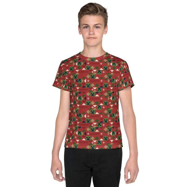 Minecraft Holiday Creeper Pattern Kids T-Shirt Online now